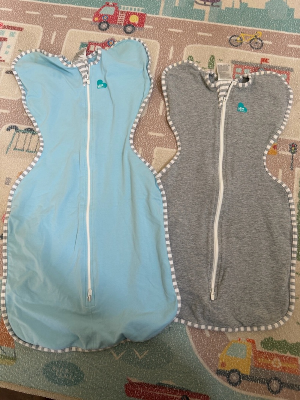Love to Dream Swaddle 2-Pack Baby Sleepsuit - Blue & Gray